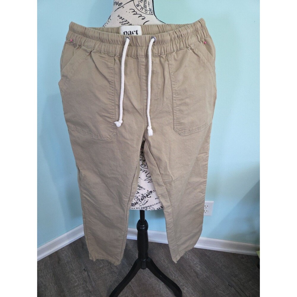 Pact Joggers Mens medium Beige Twill Organic Tapered Work Hike Travel